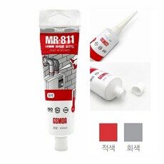 INVEN* 고급 모아실리콘 811 내열 튜브용 실리콘 ( 회색 / 적색 ) 100ml @노즐1개포함@ ( 연통 보일러 가정 주방 열풍관 히터 ) @안전2중포장@, Gray(회색), 1개