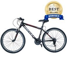 닥터바이크 서스펜션 66cm 26인치 21단 스틸프레임 MTB 자전거 F-26S ROCKET, 블랙 + 레드