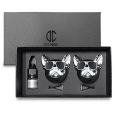 디씨네트워크 차량용 불독 방향제 유광실버 2개 오일향, 1세트, 블랙베리베이