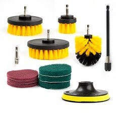 ZIO-BIZ 전동드릴 청소솔 12종 세트 / 전동드릴 청소브러쉬 전동청소솔 전동브러쉬 드릴브러쉬 수세미 화장실 욕실 바닥 청소도구 청소용품 타일청소, 혼합색상, 1세트