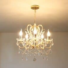 데코하우스 골드에술리5등_프리미엄골드샹들리에_완조립상품(당일발송)주방식탁안방거실조명등, 01_에슐리골드5등